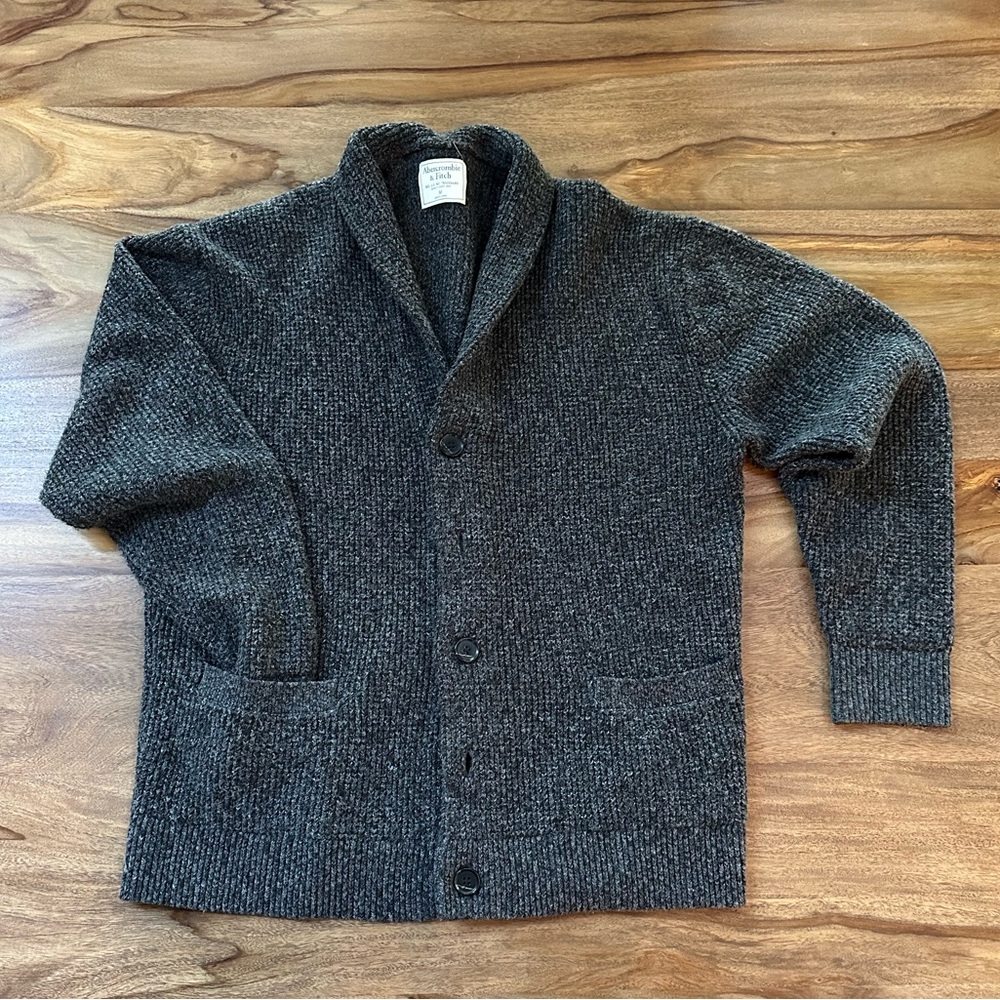 Gray Abercrombie & Fich Boyfriend style Cardigan Sweater